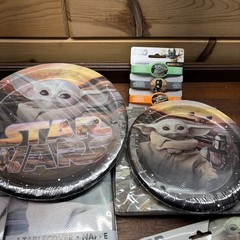 Star Wars Birthday Party Decorations Mandalorian Tablecloth Banner Plates Napkin