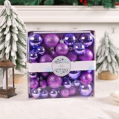 3/4/5cm Mixed Size Ornaments 44pcs/box Shatterproof Plastic Balls Set for Tree