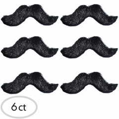 6 Self Adhesive Fake Mustaches Favors Disguise Spanish Fiesta Party ~ Moustaches