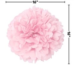 Party decoration bulk- Hanging Puff Balls and Fans 16 piece bundle – NEW