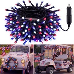 Create Festive Vibes with 33ft Red White Blue Golf Cart LED Lights – 100 Bulbs