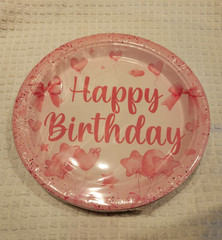 Pink Bow Birthday Decorations for 24 Guests – Plates, Napkins, Forks, Cups, etc.