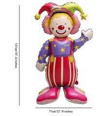 circus decorations 2Pack 4D Standing 47.6 Inch Huge Smiling Circus Clown alum…