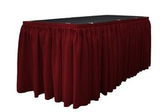 Polyester Poplin Table Skirt for Rectangle Tables, Pleat Fabric for Wedding B…