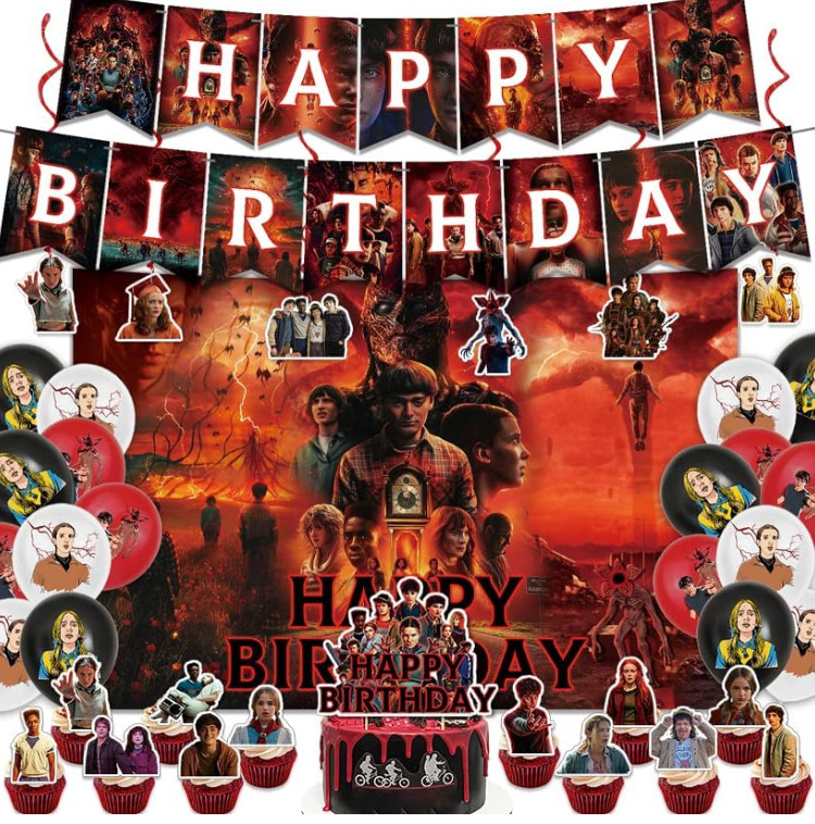 51 pcs Stranger Things Party Supplies Set – Birthday Decorations, Backdrops