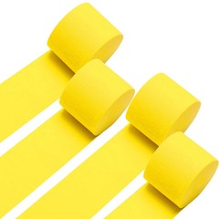 4 Roll Yellow Crepe Paper Streamers 328Ft Party Decoration Craft Banner Supplies