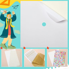 56 Pcs Graduation Grad Cap Decorations Kit DIY Glitter Card Stock Construction P