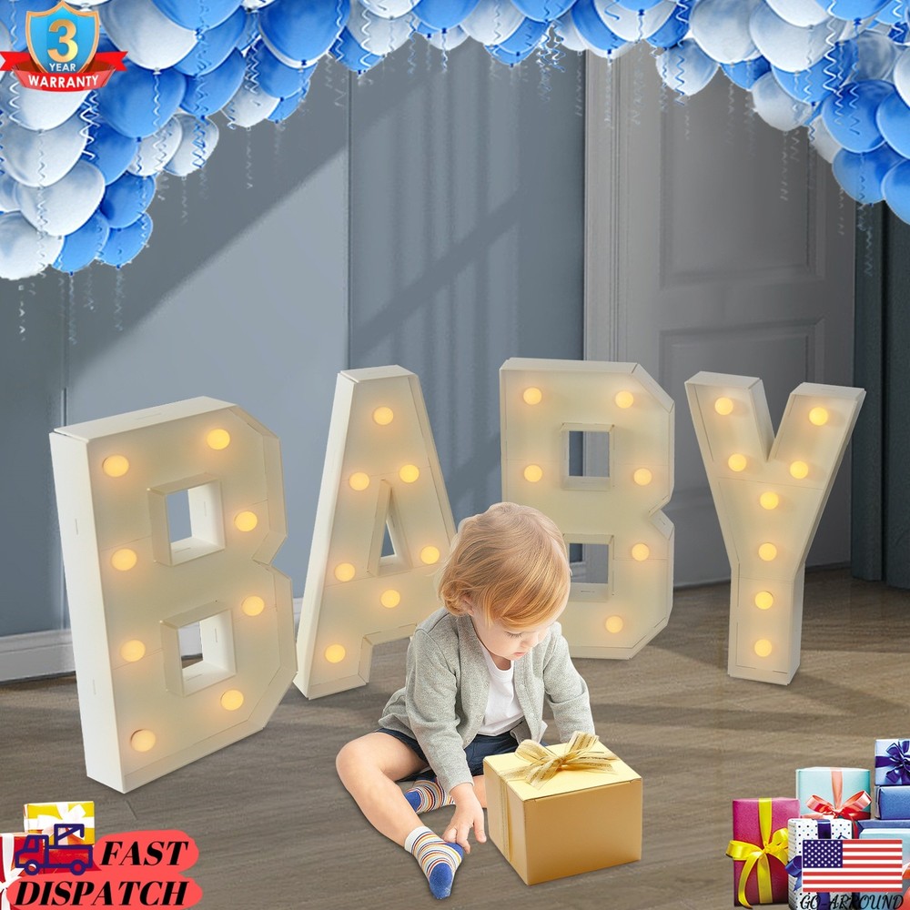 «BABY» Letter Light LED Light Up Letters for Baby Birthdays/Showers KT Board