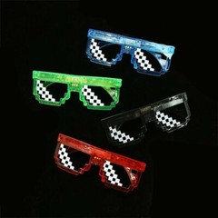 Light Up Pixel Glasses LED Party Sunglasses for Kids Assorted Color with On-Off