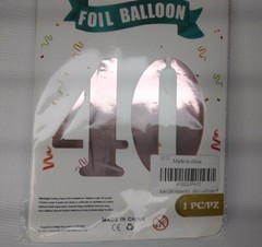 40th Birthday Pink Mylar Foil Balloon Number 40 Party Supplies