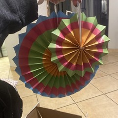 17 Colorful Hanging Paper Fan round Wheel Disc for Fiesta Party Supplies Decorat