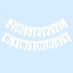 One Silly Goose Happy Birthday Banner – Blue One Silly Goose 1St Birthday Decora