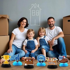 10 Pcs Father’S Day Decorations, Blue Double Sided Fathers Day Table Centerpiece