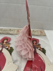 6 Vtg Honeycomb Center Paper Lady Decorations Japan Bridal Shower Birthday