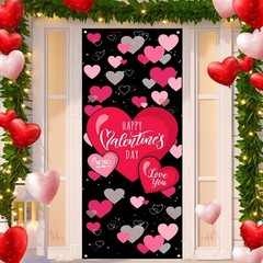 Happy Valentine’s Day Door Set Outdoor Banner 29.5×71 inches Door Cover