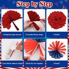 25 PCS US 250th Anniversary Decorations Set, 4th of July Decoration, Red White B