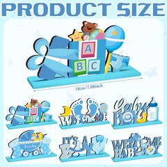 6 Pcs Blue Baby Shower Table Decorations Wooden It’s a Boy Baby Shower Center…
