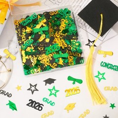 Green Black Gold Graduation Confetti Table Centerpiece Class Of 2026 Decor