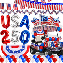 48PCS 4Th of July Golf Cart Decorations Kit, 250Th Anniversary USA Patriotic Par