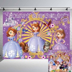 Sofia Princess Backdrop Banner Happy Birthday Party Photo Background Decorations