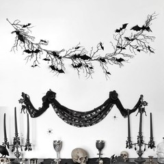 Gothic Halloween Garland: 1pc Haunted Bat Dark Dead Branch Black