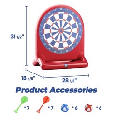 Funscape Kids Inflatable Dartboard Pool Toy, Fun Swimming Pool Soft Ball Toss…