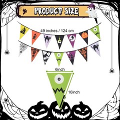 49 Inch Halloween Banners 2 Pcs Flags Haunted Mansion Pumpkin Ghost Signs Wal…