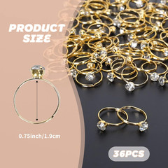36 Packs Diamond Engagement Rings for Bridal Shower and Wedding Decor