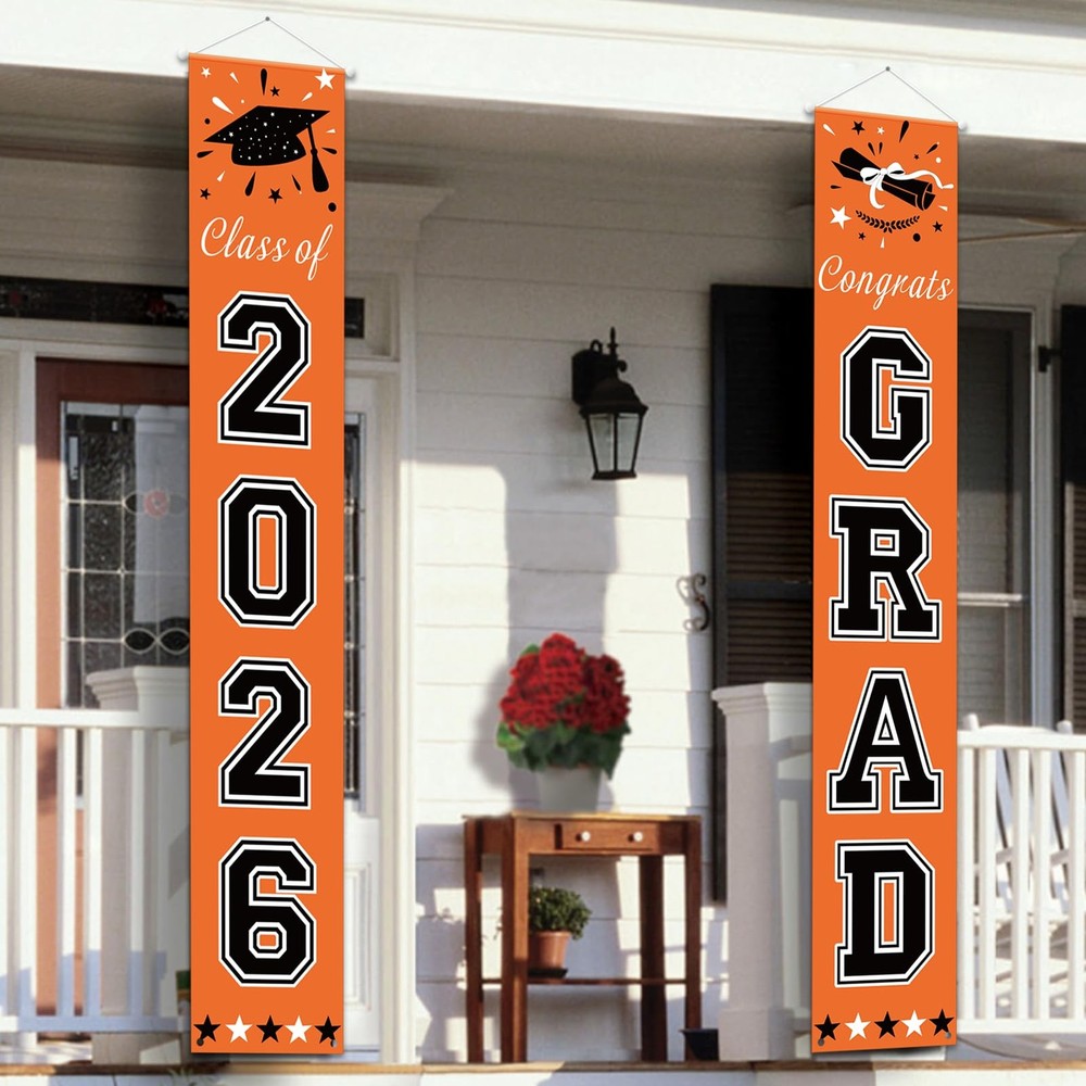 DAZONGE 2026 Graduation Party Decorations 70 inches x 12.6 inches, Orange