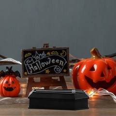 6 Pcs Plastic Miniature Coffin Boxes Halloween Candy Treat Boxes Lid