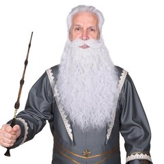 45cm Long Fake Beard Costume for Halloween, Wizard Cosplay Realistic Fake Mus…