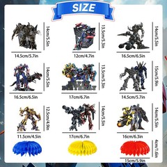 Transformers Birthday Party Centerpieces Set Bumblebee 3D Paper Honeycomb Stand