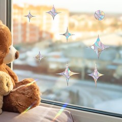 60 Pieces Static Window Clings Anti Collision Decals for Bird Star-60