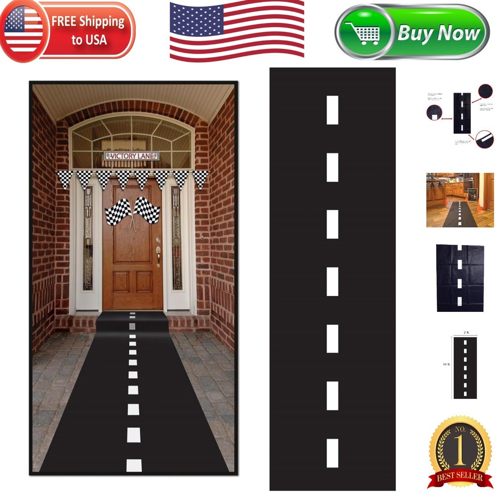 10ft Racing-Themed Racetrack Floor Mat – Perfect for Birthday Parties and Events