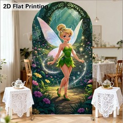 Tinkerbell Arch Backdrop Cover Girls Birthday Party Photo Background Prop