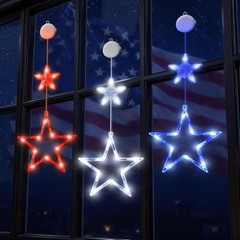Battery Operated 4th of July Star String Lights – Red, White & Blue, 3 Pack