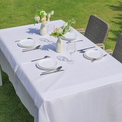 2-Pack White Rectangle Tablecloth 60×102 Inch – Wrinkle & Stain Resistant Pol…