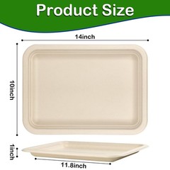 Large Paper Plates 14 Inch, 100 Pack Disposable Trays, Heavy Duty Dinner Size…
