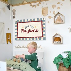 Playroom Wall Decor, Long Live Playtime Linen Canvas Banner,Playroom Decor Ro…