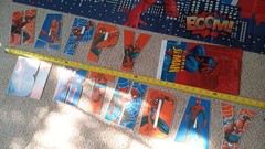 Spider-Man Birthday Banner Backdrop Letters Tablecloth 3 Set