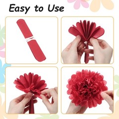 20 PCS 4 Inch Colorful Tissue Paper Pom Poms Party Decorations Dark Green