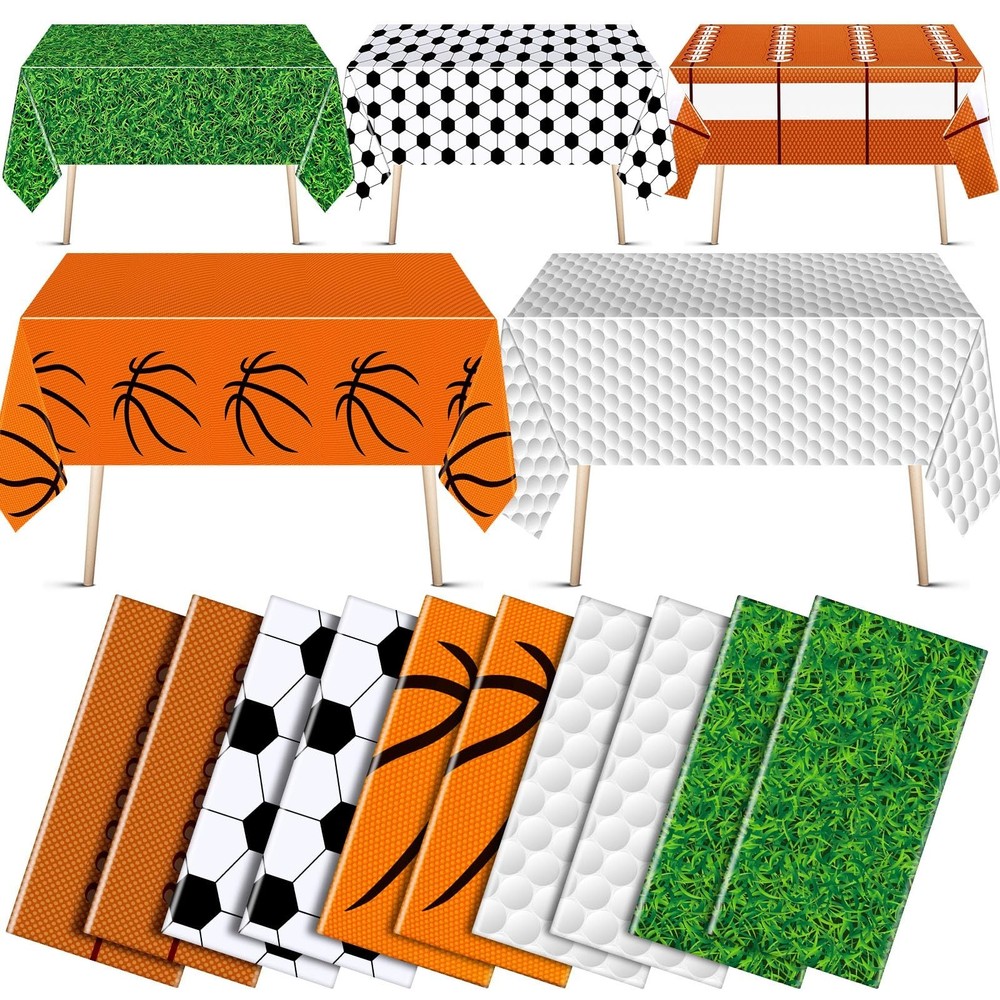 Preboun 10 Pcs Sports Tablecloths Birthday Party Decoration Green Tablecloth …