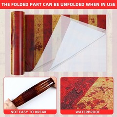 Dandat 100 Ft Long Creepy Carnival Tablecloth Roll for Halloween Bloody Circus