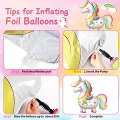 5 Pack Standing Unicorn Balloons Bulk, 4D -designed Unicorn Rainbow and Star …