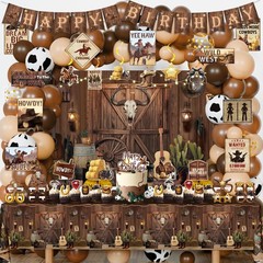 Western Party Decorations, 126 Pcs Wild West Cowboy Rodeo Bday Party Decor Su…