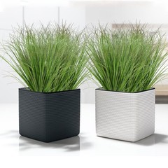 UXORSN 14 Bundles Artificial Onion Grass Plants Outdoor 20 inches tall, Green