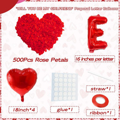 16 Inches Red WILL YOU BE MY GIRLFRIEND Proposal Letter Balloons with Heart-Sh