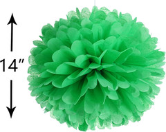 14″ Green Tissue Pom Poms Kit DIY Decorative Paper Flowers Ball for Birthday