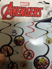 MARVEL AVENGERS – Swirl Decoration Birthday Party Supplies Dangler Pack of 12′