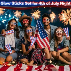 Fun & Safe 126 PCS Glow Stick Accessories for All Ages – 4th of July Ready
